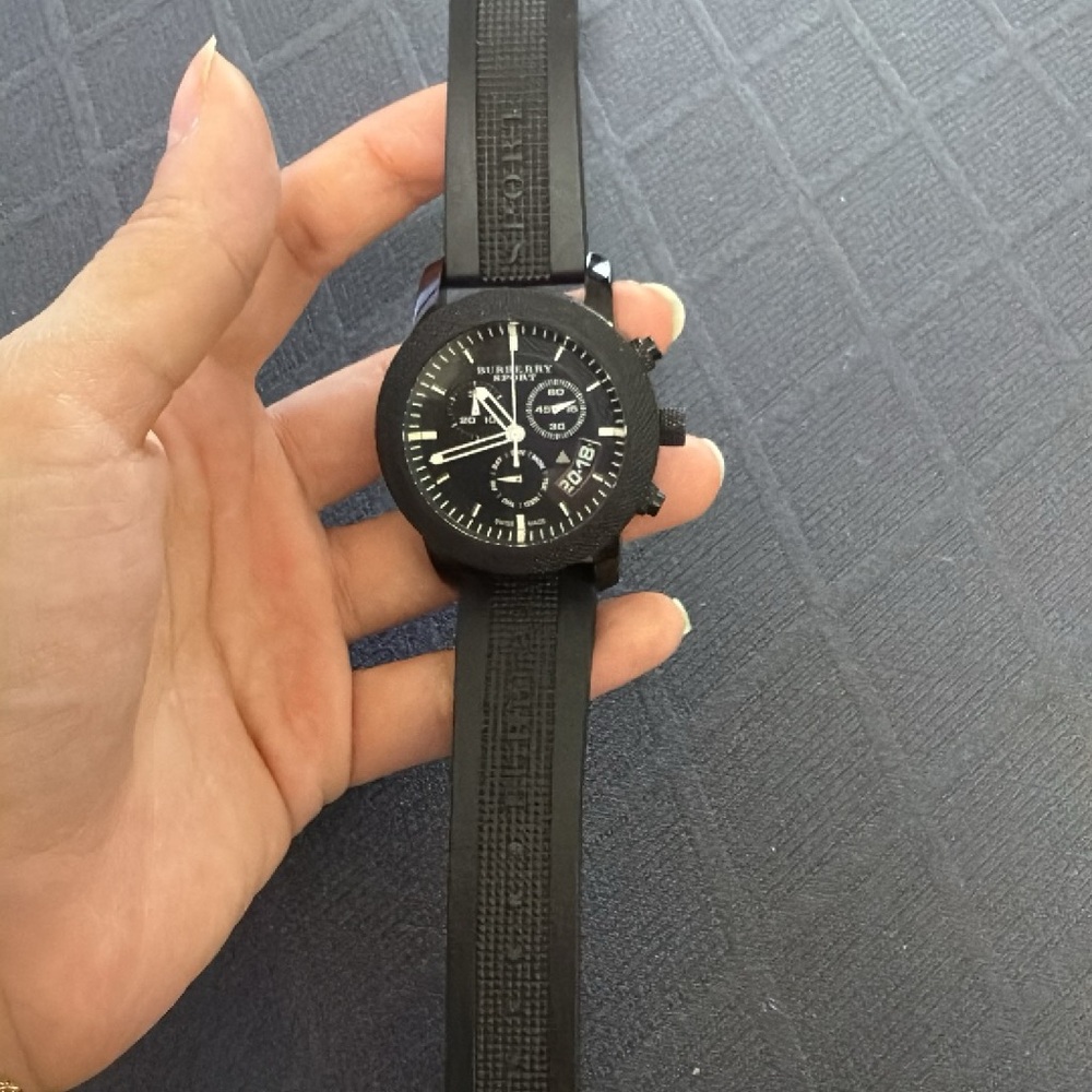 Black Burberry Sport Chronograph Watch